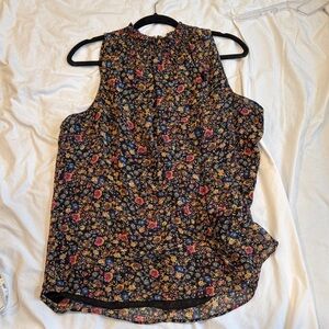 Anthropologie Floral Sleeveless Top